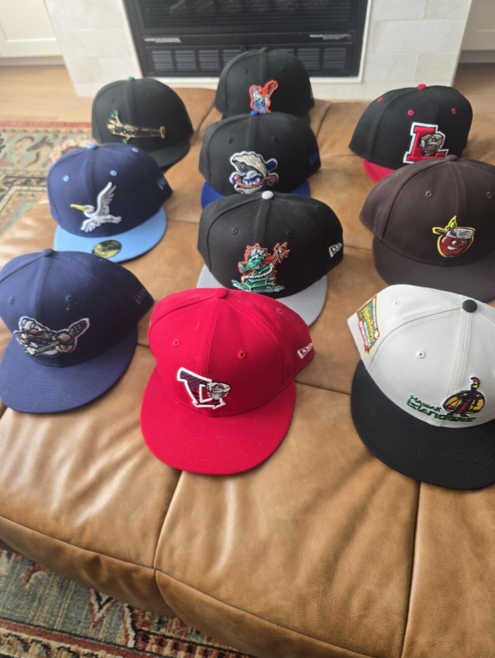 Lot Of 10 New Era 5860 MiLB Minor League Baseball Size 8 Hats